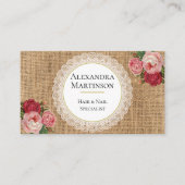 バーラユニークップヴィンテージバラフローラレース 名刺 (正面)