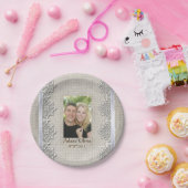 バーラ素朴ップとレースフォト結婚ズ ペーパープレート (パーティー)