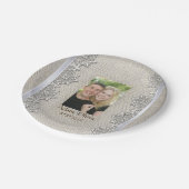 バーラ素朴ップとレースフォト結婚ズ ペーパープレート (アングル)