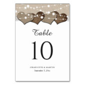 バーラ素朴ップとレース結婚のテーブル番号 テーブルナンバー (裏面)