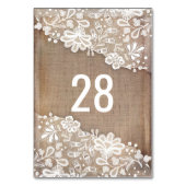 バーラ素朴ップとヴィンテージレースオールド結婚ズ テーブルナンバー (裏面)