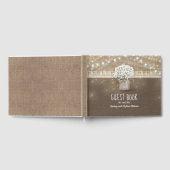 バーラ素朴ップと赤ちゃんの息のメイソン・ジャー結婚ズ ゲストブック (全面)