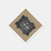 バーラ素朴ップとChalkboard I do BBQカスタム スタンダードカクテルナプキン (角)