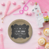 バーラ素朴ップとChalkboard I do BBQカスタム ペーパープレート (パーティー)