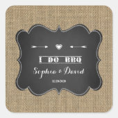 バーラ素朴ップとChalkboard I DO BBQ スクエアシール (正面)