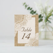 バーラ素朴ップのテー結婚ブル番号の白いレース ポストカード (スタンド正面)