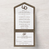 バーラ素朴ップの国の馬結婚蹄形 オールインワン招待状 (内側)