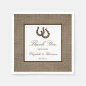 バーラ素朴ップの国の馬結婚蹄形 スタンダードカクテルナプキン (正面)