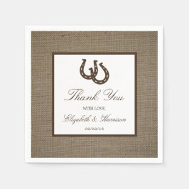 バーラ素朴ップの国の馬結婚蹄形 スタンダードカクテルナプキン