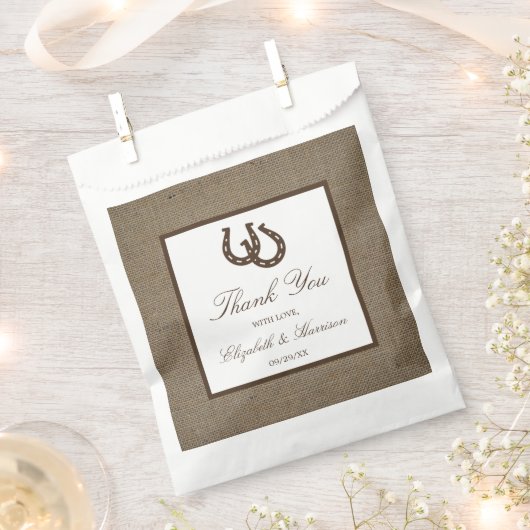 バーラ素朴ップの国の馬結婚蹄形 フェイバーバッグ (クリップ留めされた状態)