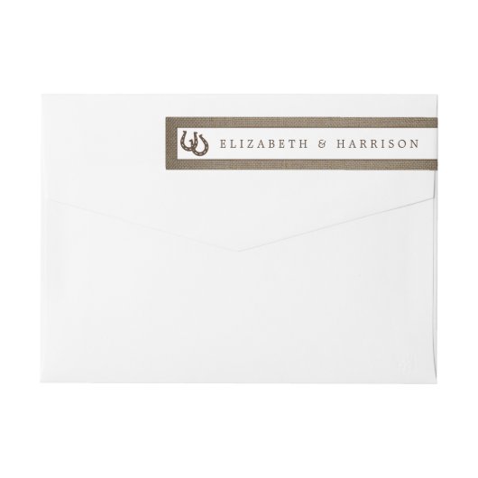 バーラ素朴ップの国の馬結婚蹄形 ラップアラウンドラベル (裏面)