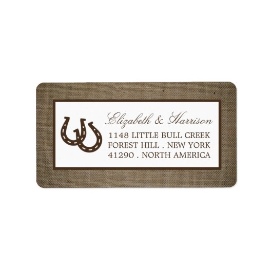 バーラ素朴ップの国の馬結婚蹄形 ラベル (正面)