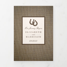 バーラ素朴ップの国の馬結婚蹄形 三つ折り招待状