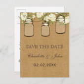 バーラ素朴ップアイボリーバラメイスンの救日付 案内ポストカード (正面/裏面)