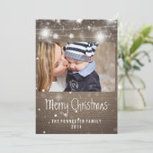 バーラ素朴ップス白熱［赤熱］光を放つターズメリークリスマス写真 シーズンカード (スタンド正面)