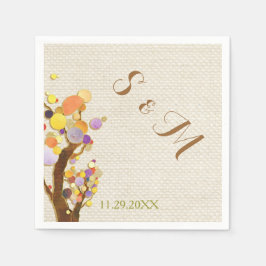 バーラ素朴ップツリーテーマ結婚ズ スタンダードカクテルナプキン