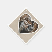 バーラ素朴ップハートストリングラ結婚イトの写真 スタンダードカクテルナプキン (角)