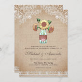 バーラ素朴ップヒュンフラワーメイソンジャーレ結婚ースズ 招待状 (正面/裏面)