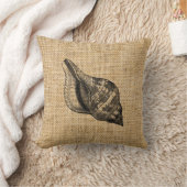 バーラ素朴ップビーチテーマシーシェル装飾用クッション クッション (ブランケット)