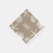 バーラ素朴ップビーチテーマシーシェル誕生日 スタンダードカクテルナプキン (角)