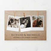 バーラ素朴ップファームウッドバーンストリングラ結婚イツズ 三つ折り招待状 (カバー)