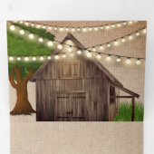 バーラ素朴ップファームウッドバーンストリングラ結婚イツズ 三つ折り招待状 (内部最初)