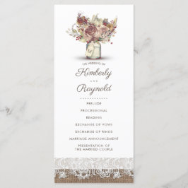 バーラ素朴ップフローラメイスンジャー結婚式 プログラム