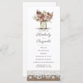 バーラ素朴ップフローラメイスンジャー結婚式 プログラム (正面/裏面)