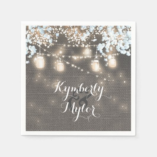 バーラ素朴ップライツメイスンジャーズ結婚ズ スタンダードカクテルナプキン (正面)