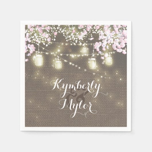 バーラ素朴ップライツメイスンジャーズ結婚ズ スタンダードカクテルナプキン (正面)