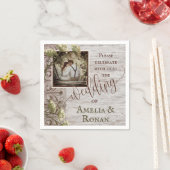 バーラ素朴ップ付き結婚木材 スタンダードカクテルナプキン (インサイチュ)