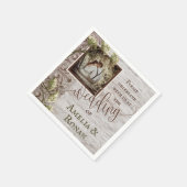 バーラ素朴ップ付き結婚木材 スタンダードカクテルナプキン (角)