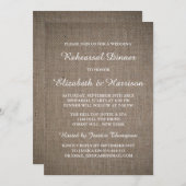 バーラ素朴ップ結婚のリハーサルディナー 招待状 (正面/裏面)