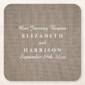 バーラ素朴ップ結婚ズ スクエアペーパーコースター (正面)