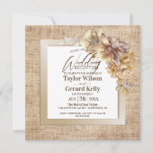 バーラ素朴ップ金ゴールドフローラ結婚披露宴 招待状 (正面)