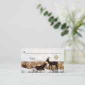 バーラ素朴ップ、スノーフレーク&ディアー結婚ズプレイスカード プレイスカード (スタンド正面)