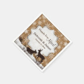 バーラ素朴ップ、スノーフレーク、鹿のナ結婚プキン スタンダードカクテルナプキン (角)