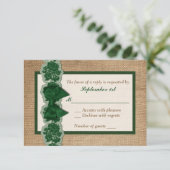 バーラ素朴ップ、プリントレース、ボーウェディングRSVPカード 出欠カード (スタンド正面)