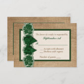 バーラ素朴ップ、プリントレース、ボーウェディングRSVPカード 出欠カード (正面/裏面)