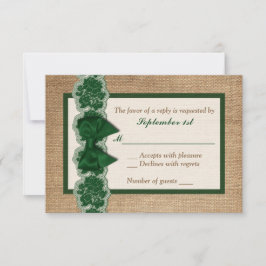 バーラ素朴ップ、プリントレース、ボーウェディングRSVPカード 出欠カード