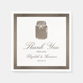 バーラ素朴ップ・メイスン・結婚ジャー スタンダードカクテルナプキン