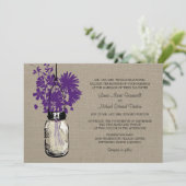 バーラ素朴ップ・メイソンの瓶と山の花結婚の 招待状 (スタンド正面)