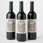 バーラ素朴ップ・メイソン・ジャー結婚のリハーサル・ディナー ワインラベル (ボトル)