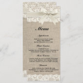 バーラ素朴ップ&レースアイボリーのメ結婚ニュー メニュー (正面/裏面)