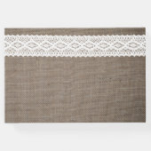 バーラ素朴ップ&ヴィンテージホワイトレース結婚ズ ゲストブック (裏面)