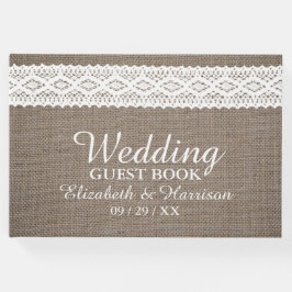 バーラ素朴ップ&ヴィンテージホワイトレース結婚ズ ゲストブック