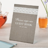 バーラ素朴ップ&ヴィンテージホワイトレース結婚ズ 台座サイン (インサイチュ)