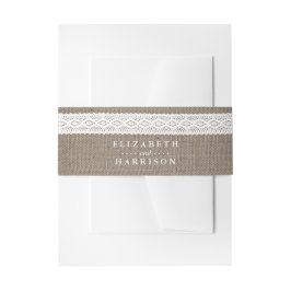 バーラ素朴ップ&ヴィンテージホワイトレース結婚ズ 招待状ベリーバンド