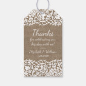 バーラ素朴ップ&ヴィンテージレース結婚の皆様 ギフトタグ (正面)