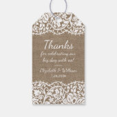 バーラ素朴ップ&ヴィンテージレース結婚の皆様 ギフトタグ (裏面)